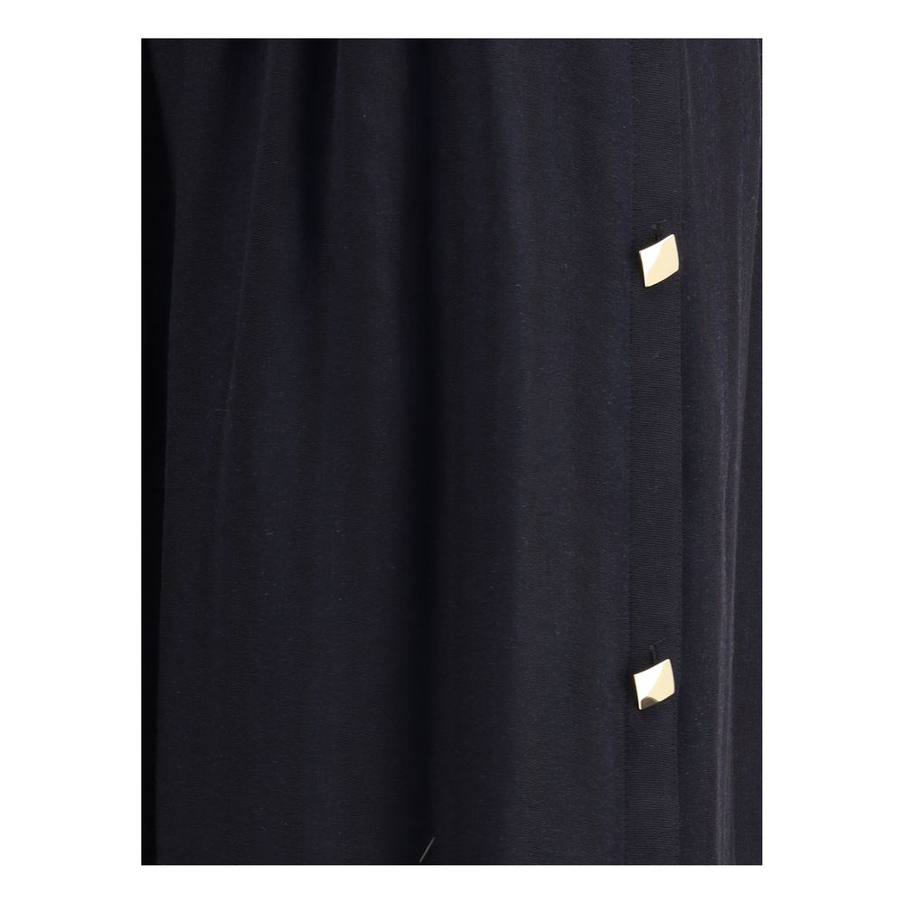 Black Fleece Wool Long Skirt
