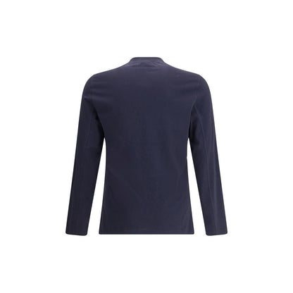 Blue Cotton Long Sleeve T-Shirt