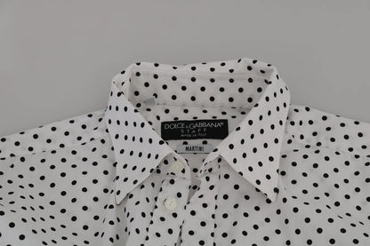 White Dotted Dress Formal MARTINI Shirt