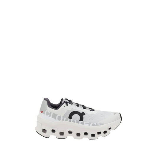 White Polyester Athletic Sneakers