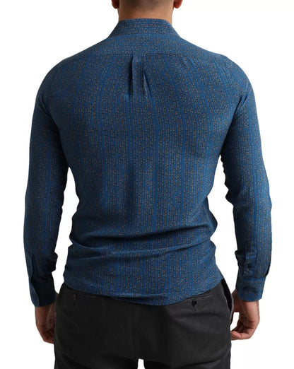 Blue MARTINI Silk Slim Fit Long Sleeves Shirt