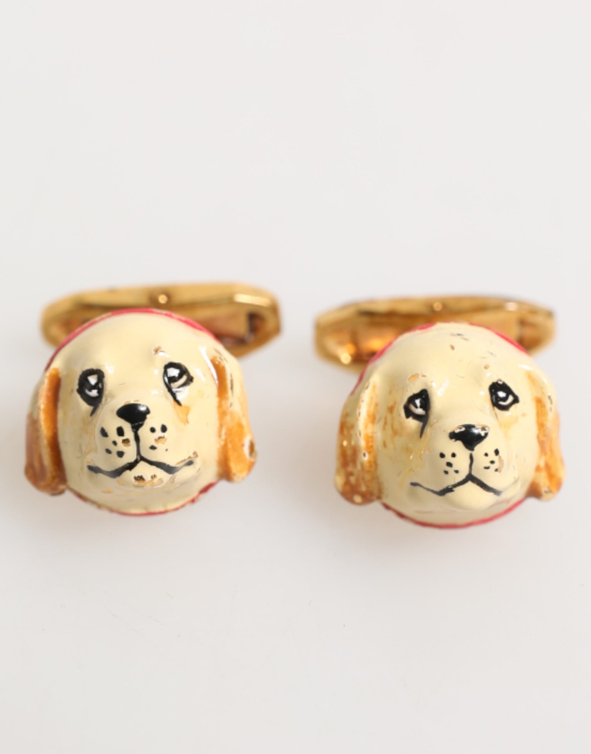 Brass Gold Tone Dog Puppy Men's Accessories Cufflink
