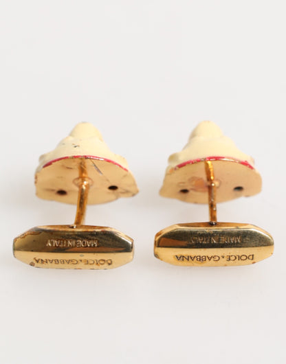 Brass Gold Tone Dog Puppy Men's Accessories Cufflink