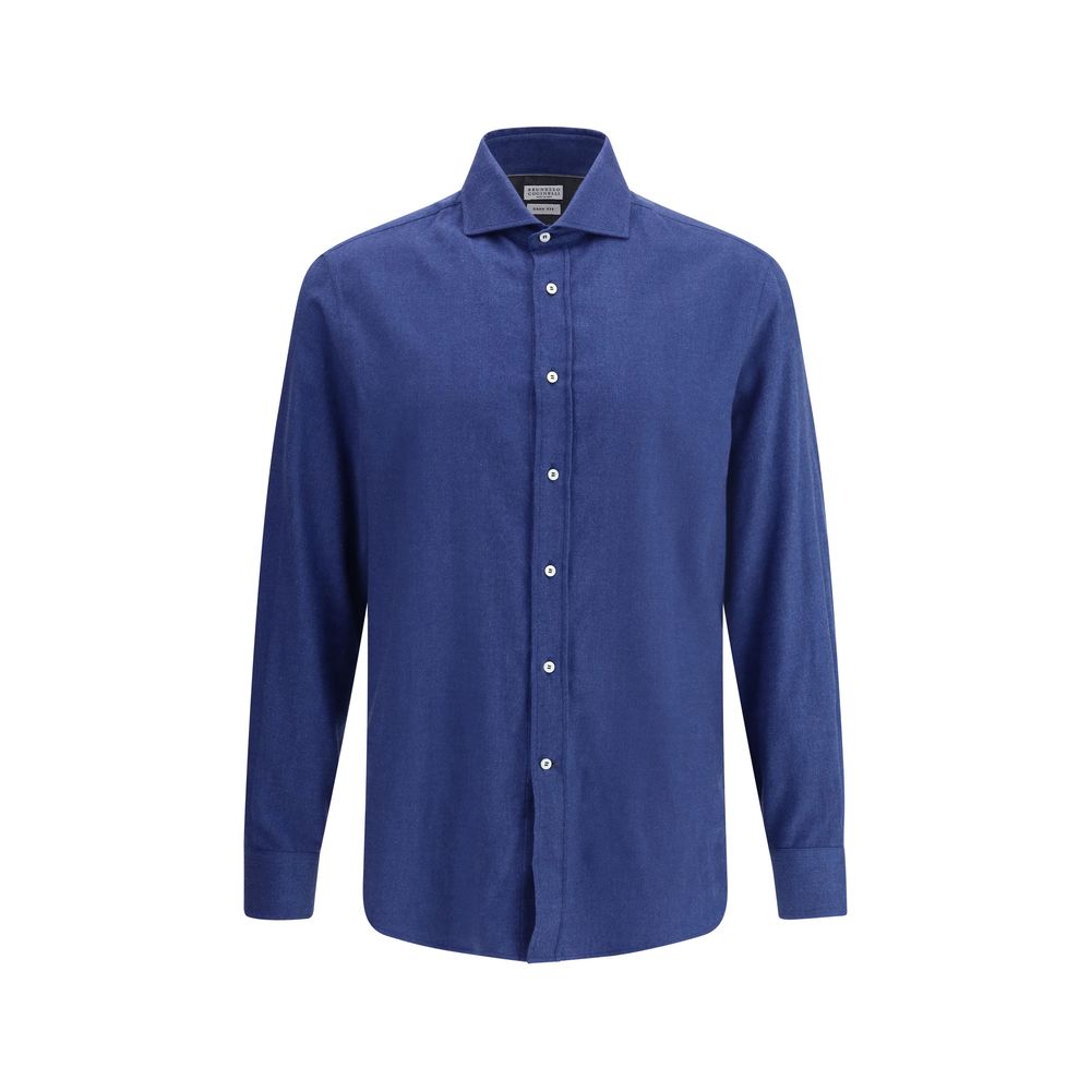 Blue Cotton Dress Shirt