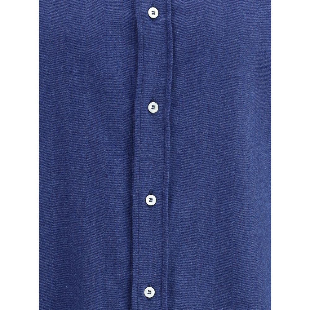 Blue Cotton Dress Shirt