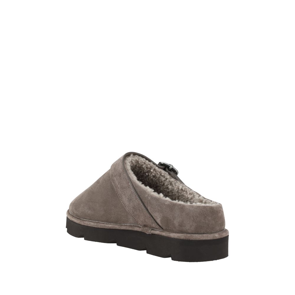 Gray Calf Leather Bos Taurus Clogs