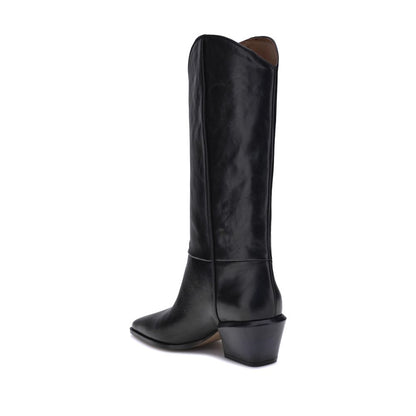 Black Calf Leather Bos Taurus Ankle Boots