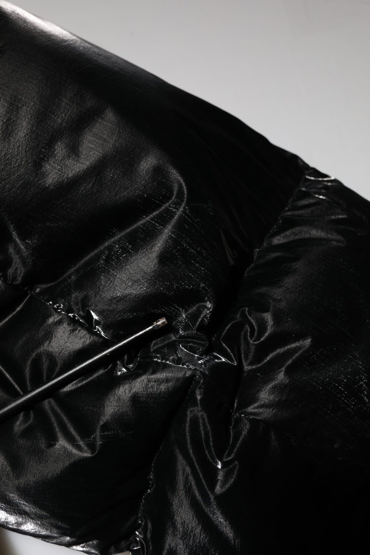 Black Logo Full Zip Hooded Quilted Jacket