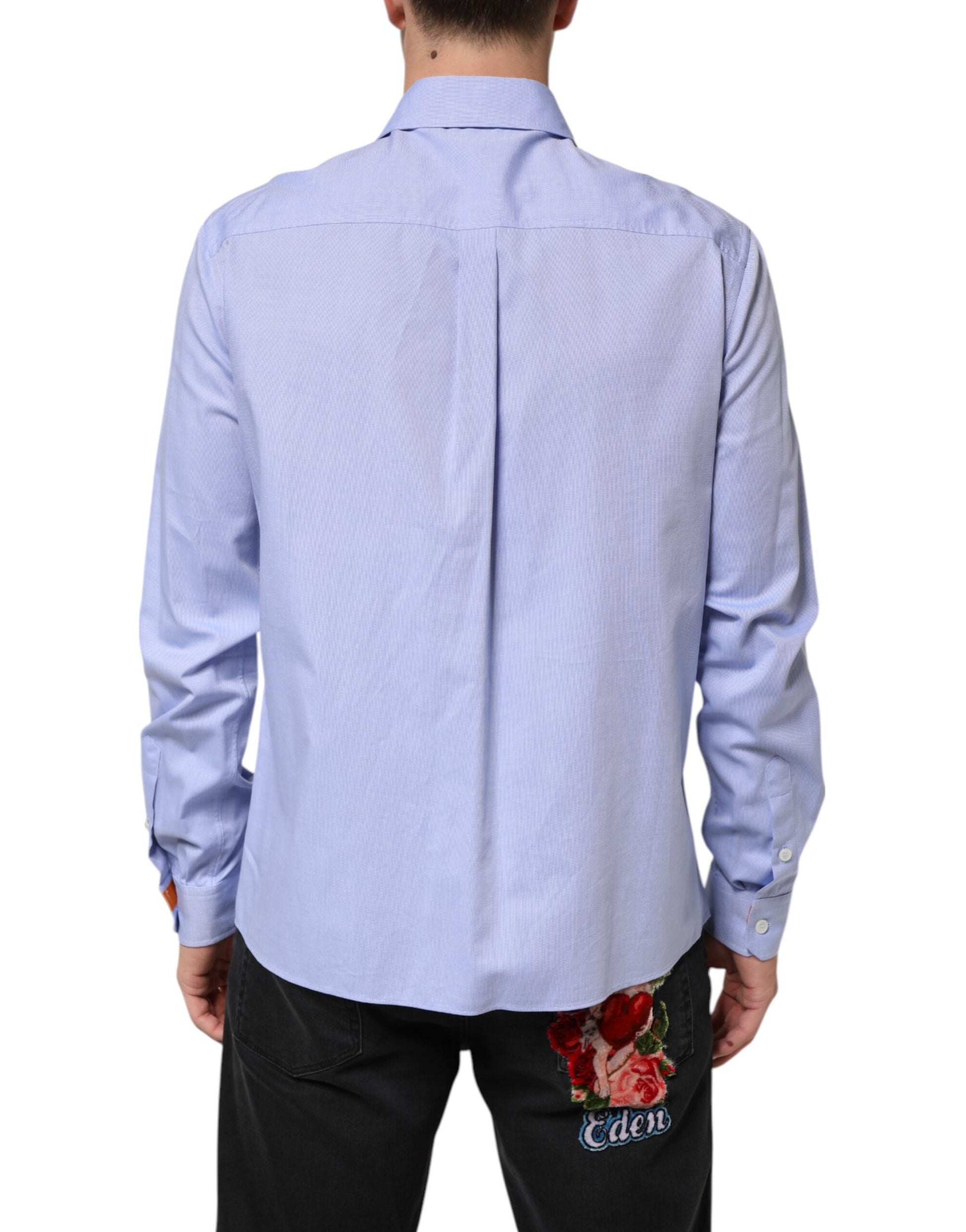 Light Blue Cotton Teddy Bear Long Sleeve Shirt