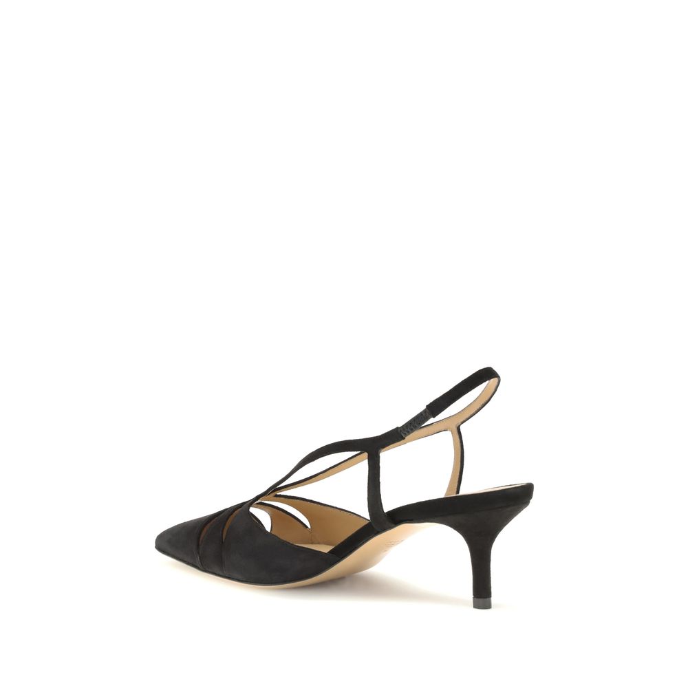 Black Calf Leather Bos Taurus Mid Heel Pumps