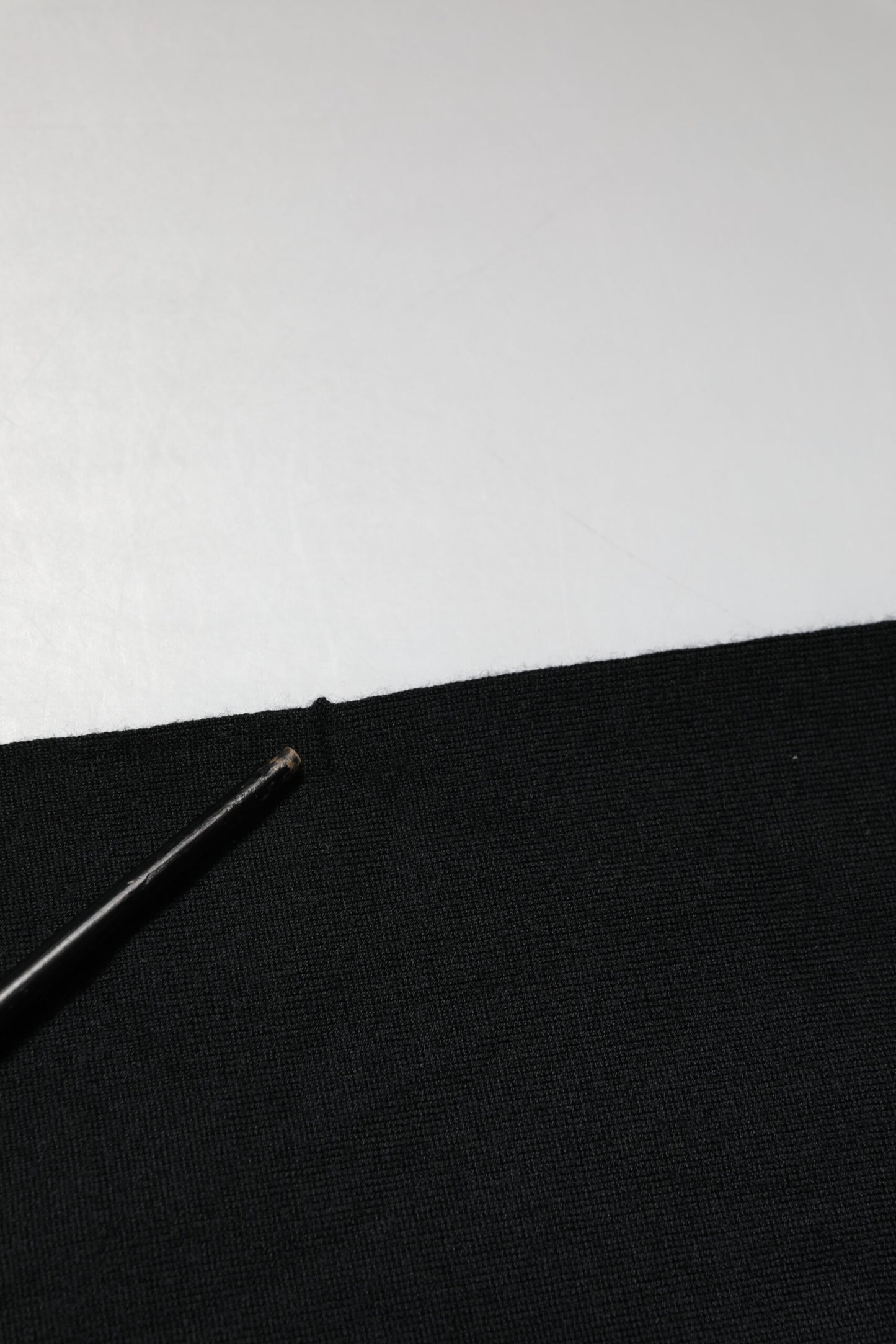 Black Cashmere Polo Men Longsleeves Sweater