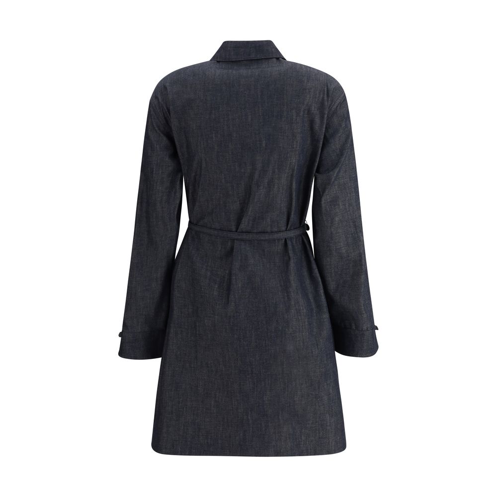 Blue Cotton Casual Dress