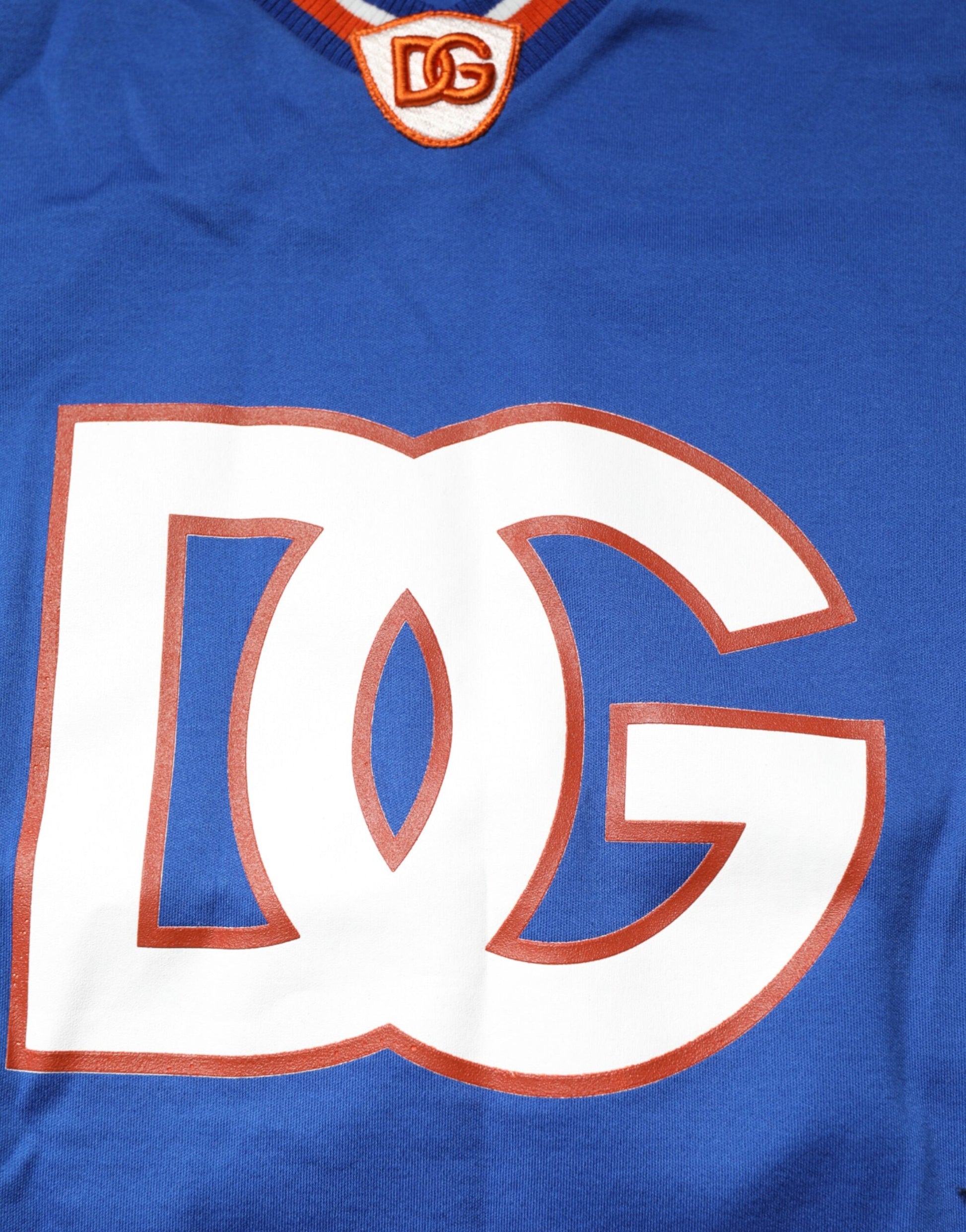 Blue Cotton DG Logo Mesh Jersey T-shirt
