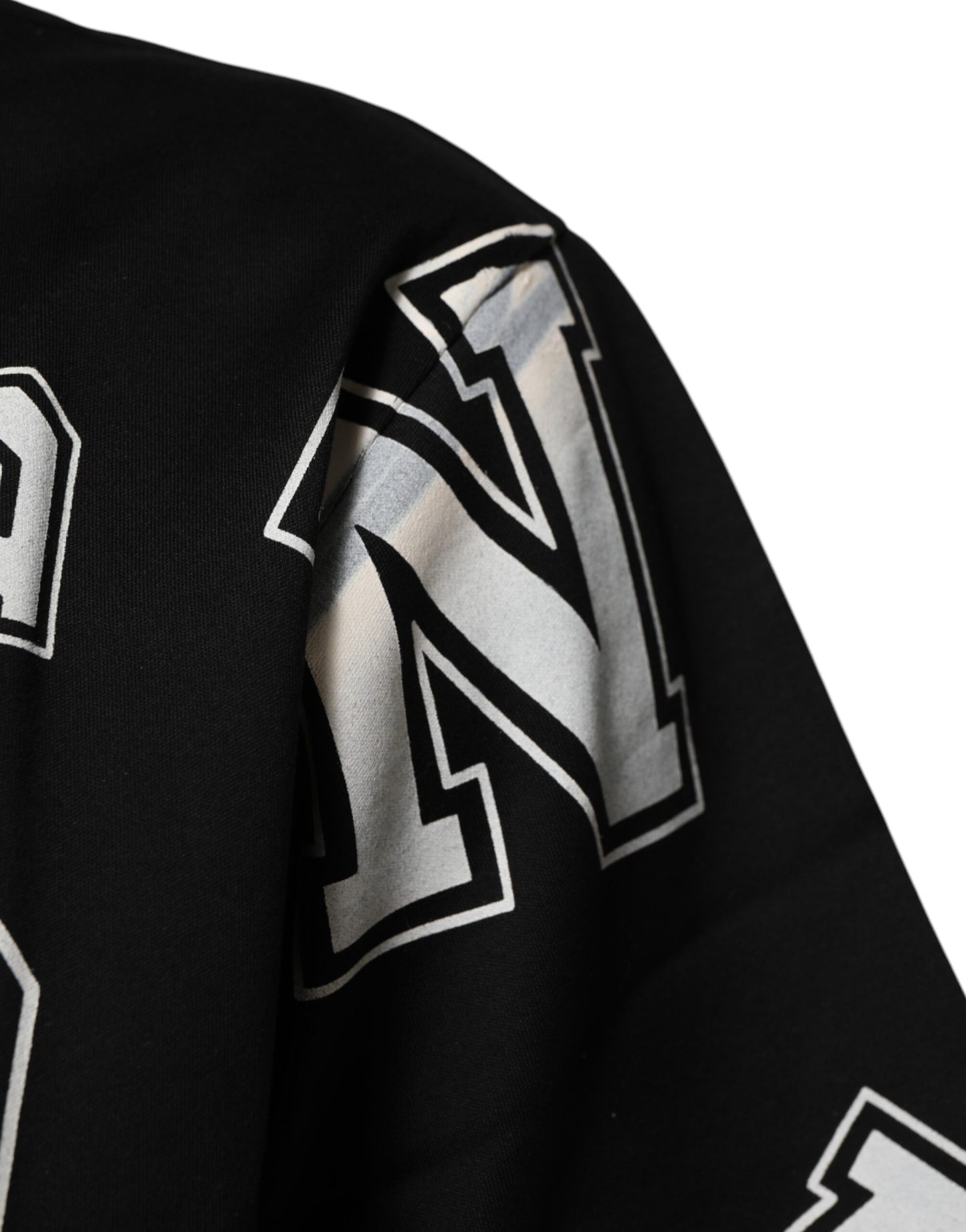 Black Cotton Letter Print Short Sleeve T-shirt