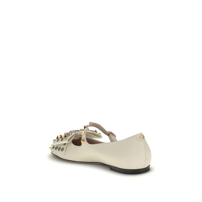 Cream Goatskin Ballet Flats