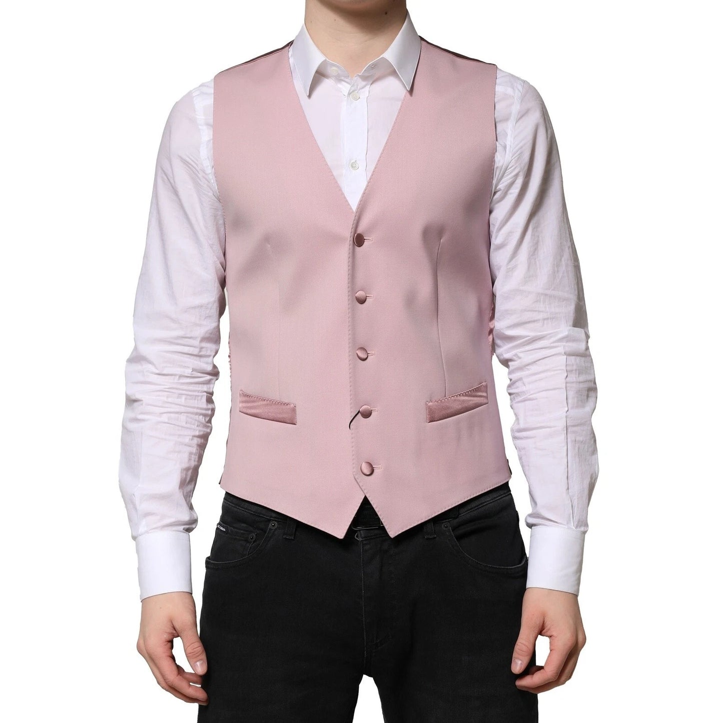 Pink Wool Dress Formal Men Waistcoat Vest