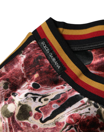 Multicolor Polyester Marble Print Oversize T-shirt