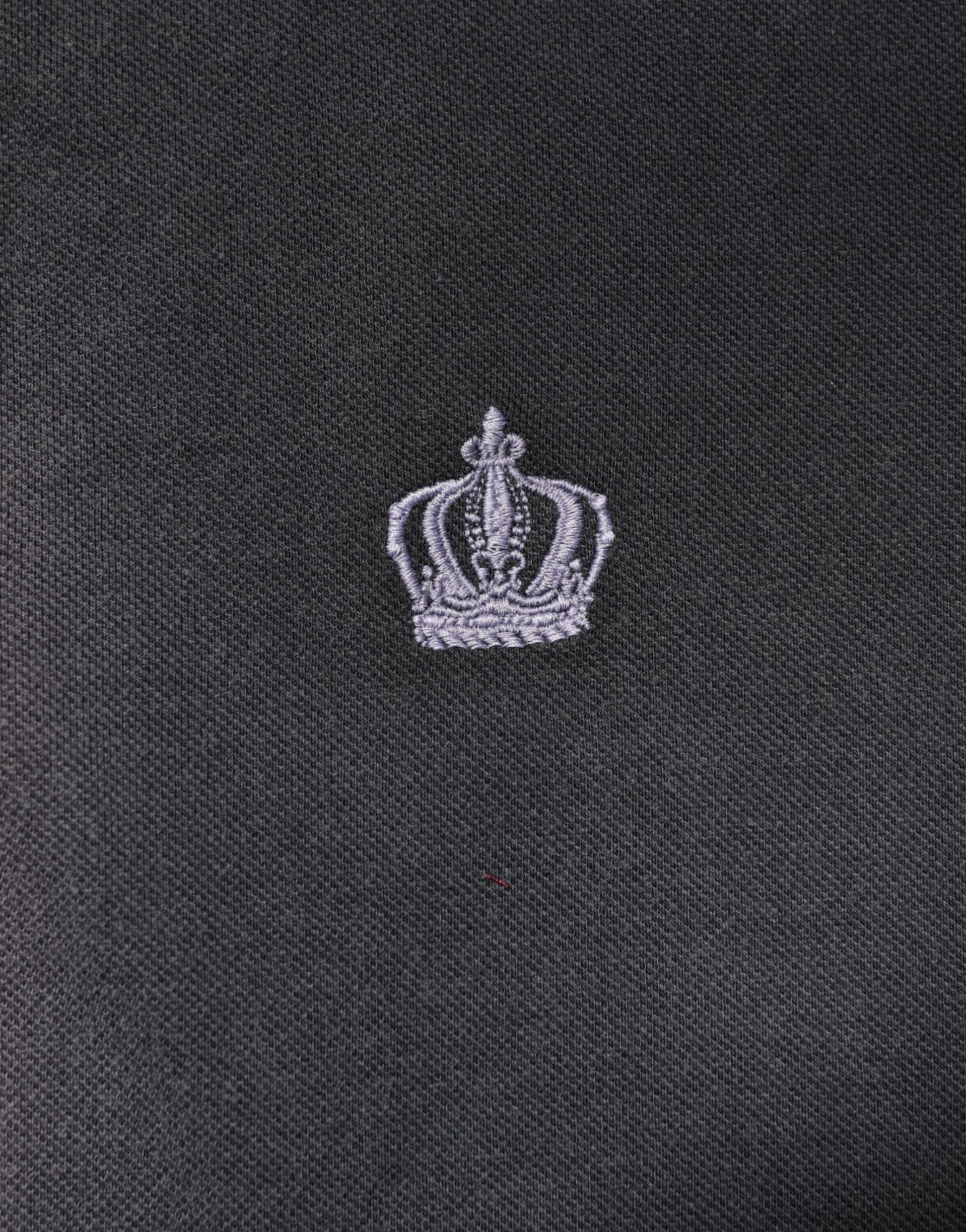 Gray Cotton Crown Collared Men Polo T-shirt