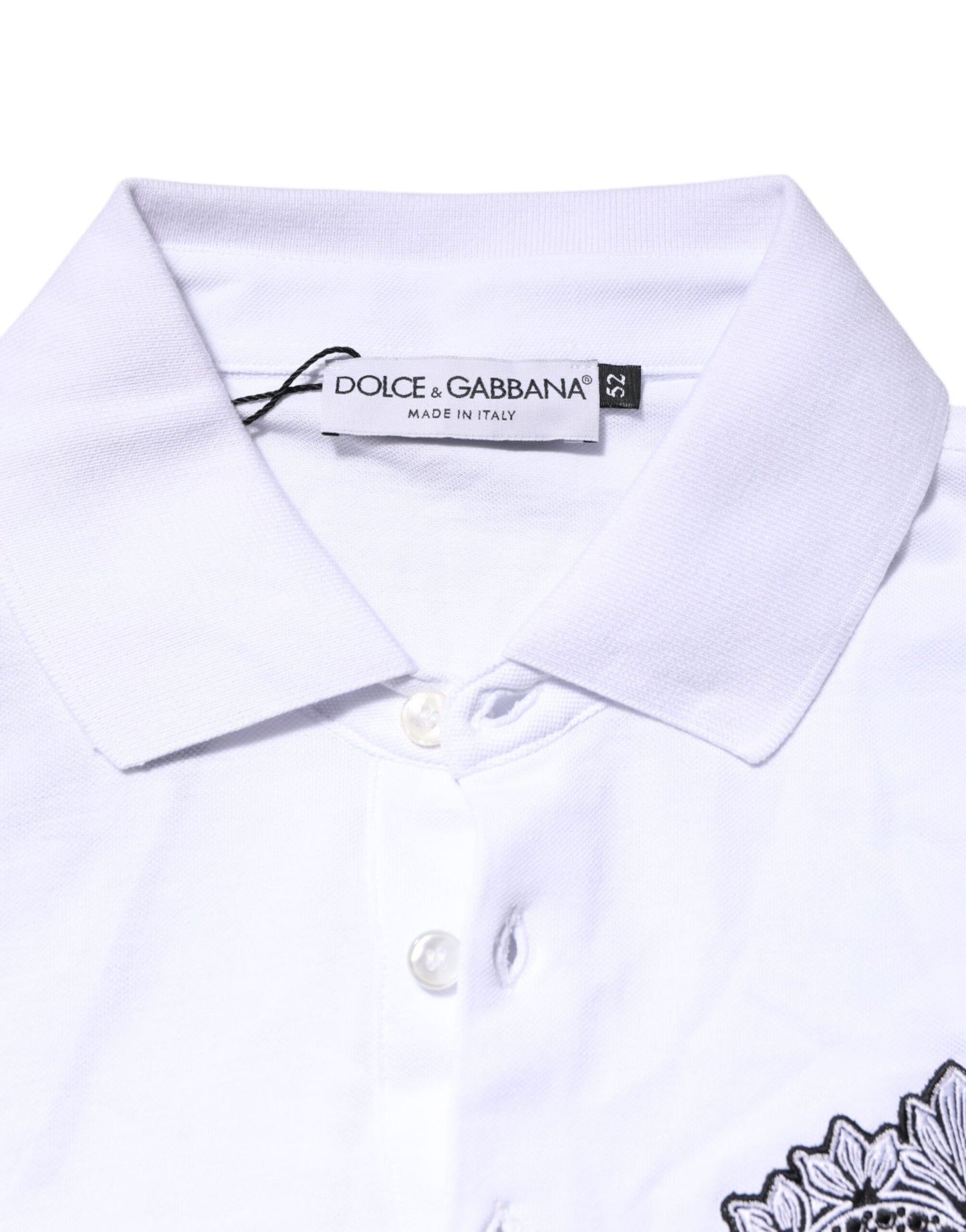 White Cotton DG Heart Logo Embroider T-shirt