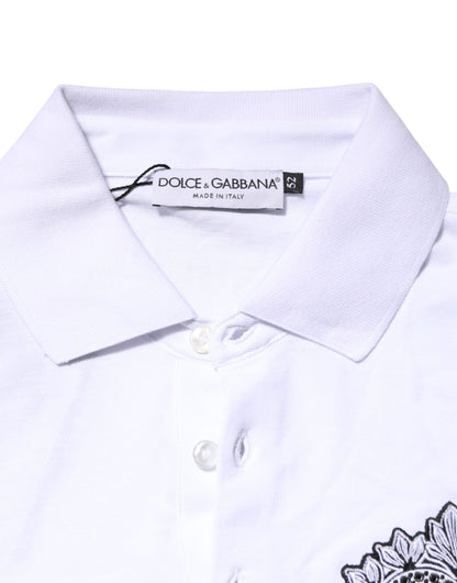White Cotton DG Heart Logo Embroider T-shirt