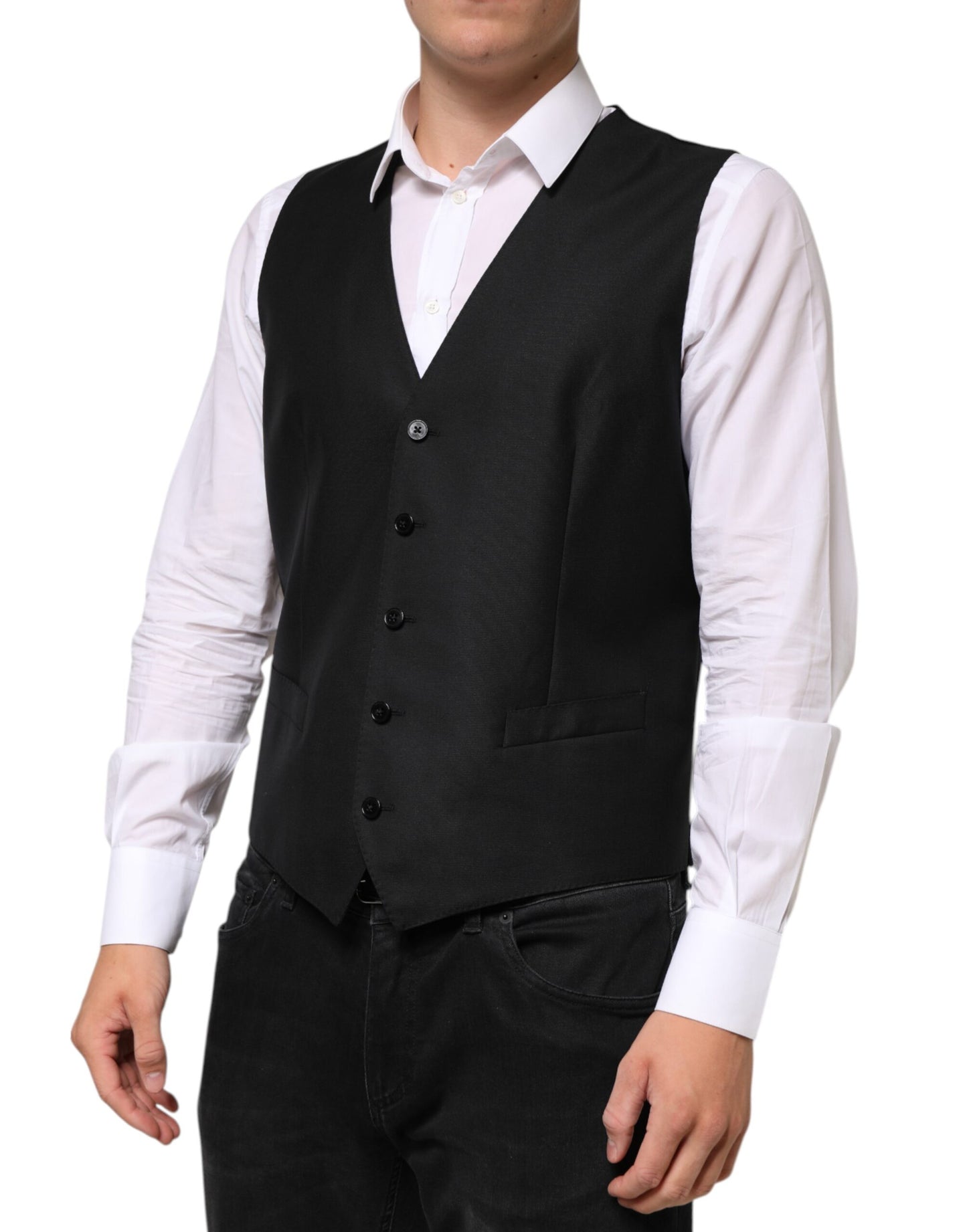 Black Wool Dress Formal Men Waistcoat Vest
