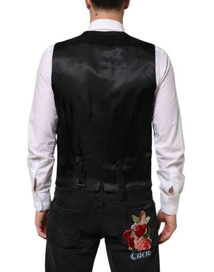 Black Wool Dress Formal Men Waistcoat Vest