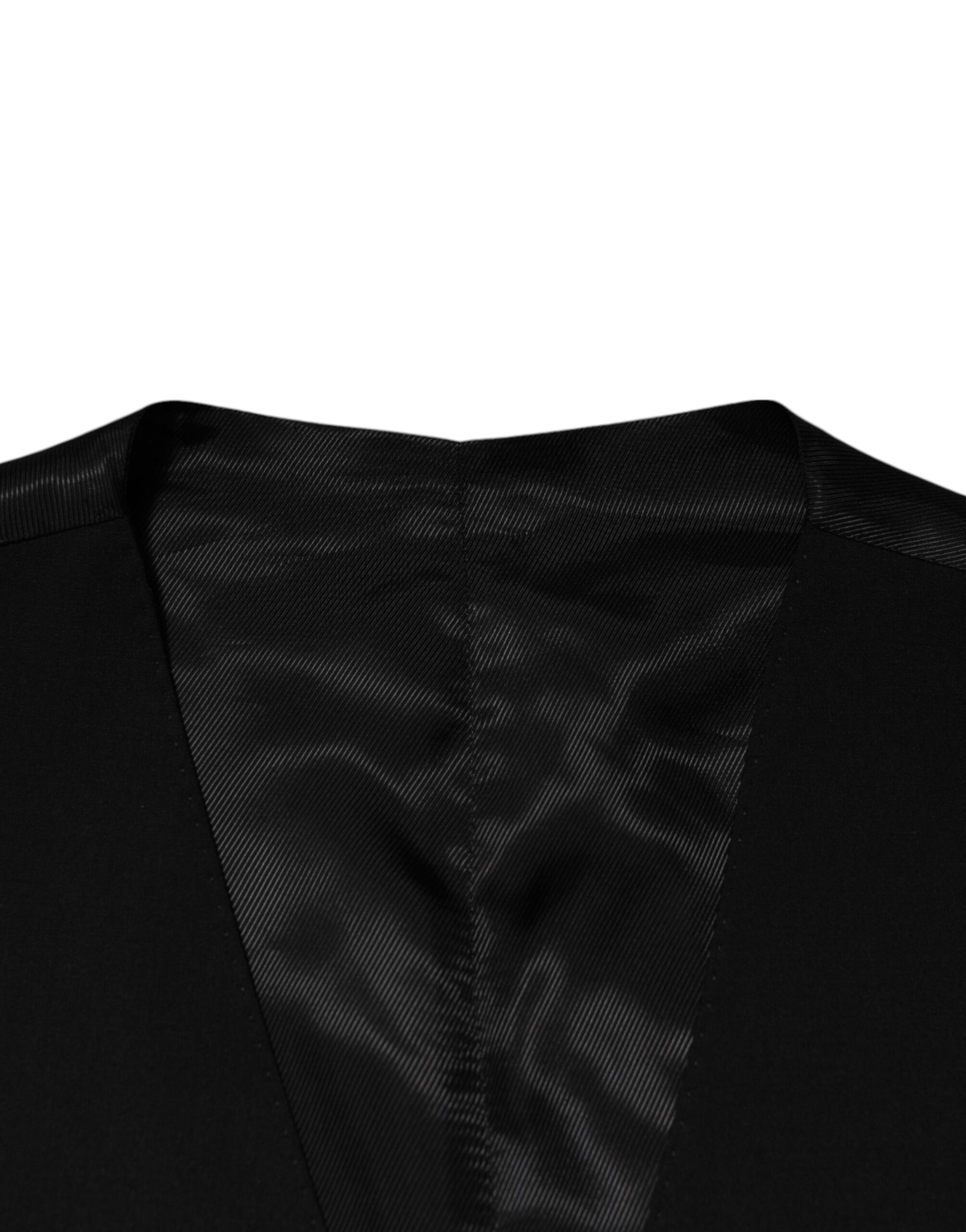 Black Wool Dress Formal Men Waistcoat Vest