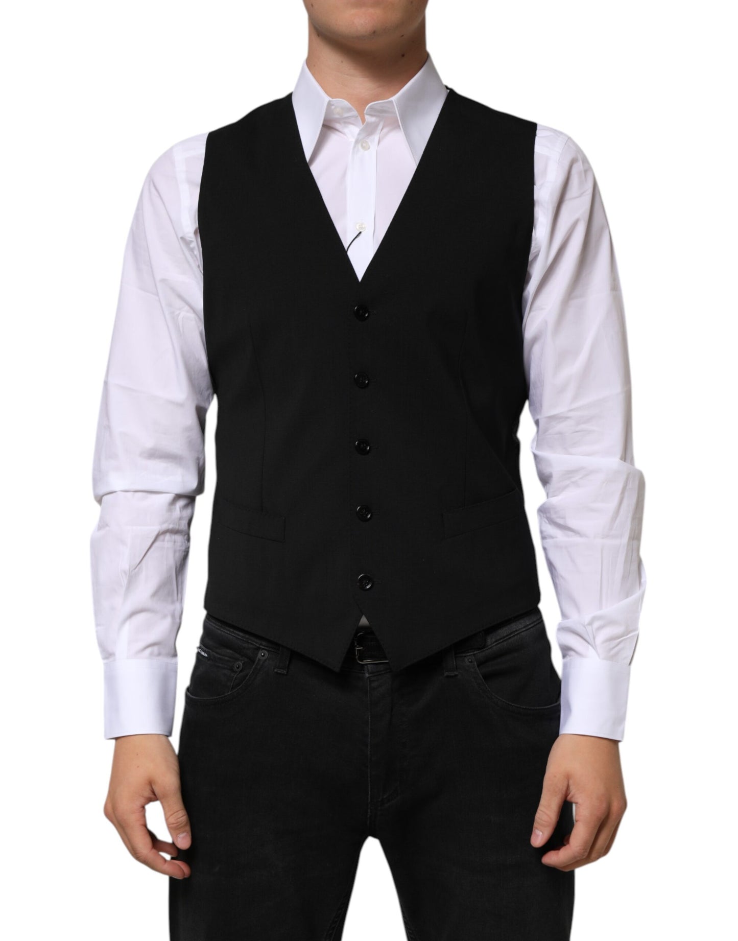 Black Wool Dress Formal Men Waistcoat Vest