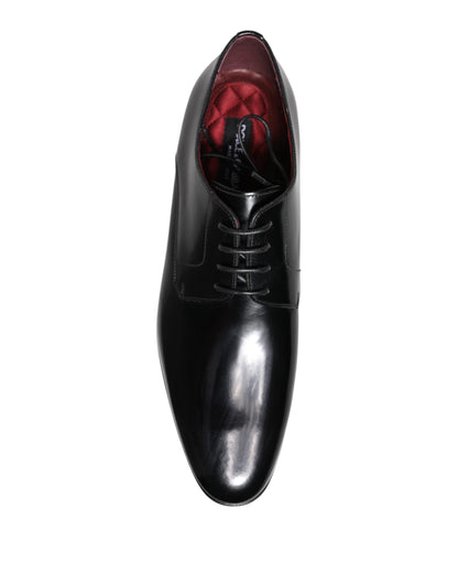 Men Dress Black Calfskin Leather Derby Shoes