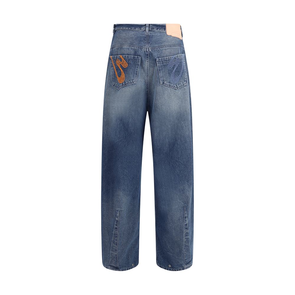 Blue Cotton Relaxed Fit Jeans
