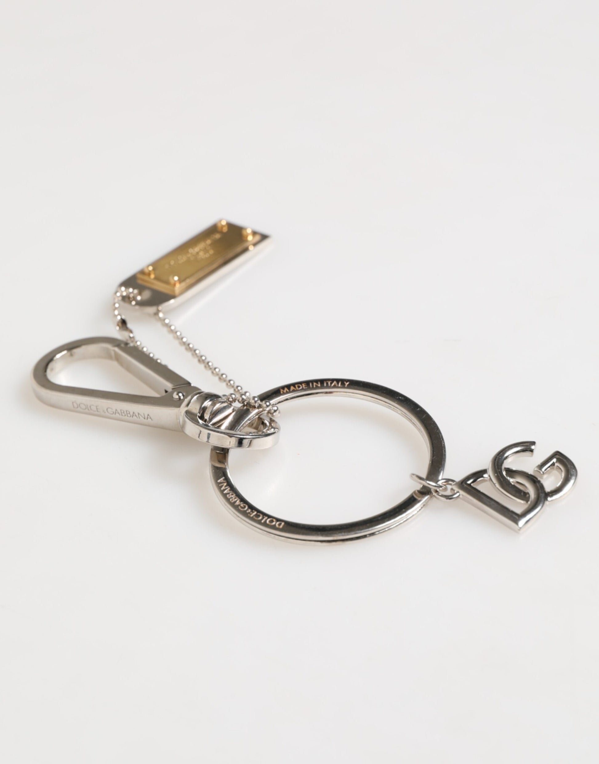 Silver DG Logo Key Holder Keychain Bag Charm Keyring