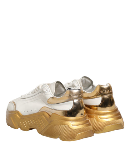 White Gold DAYMASTER Leather Sneakers Womens Shoes