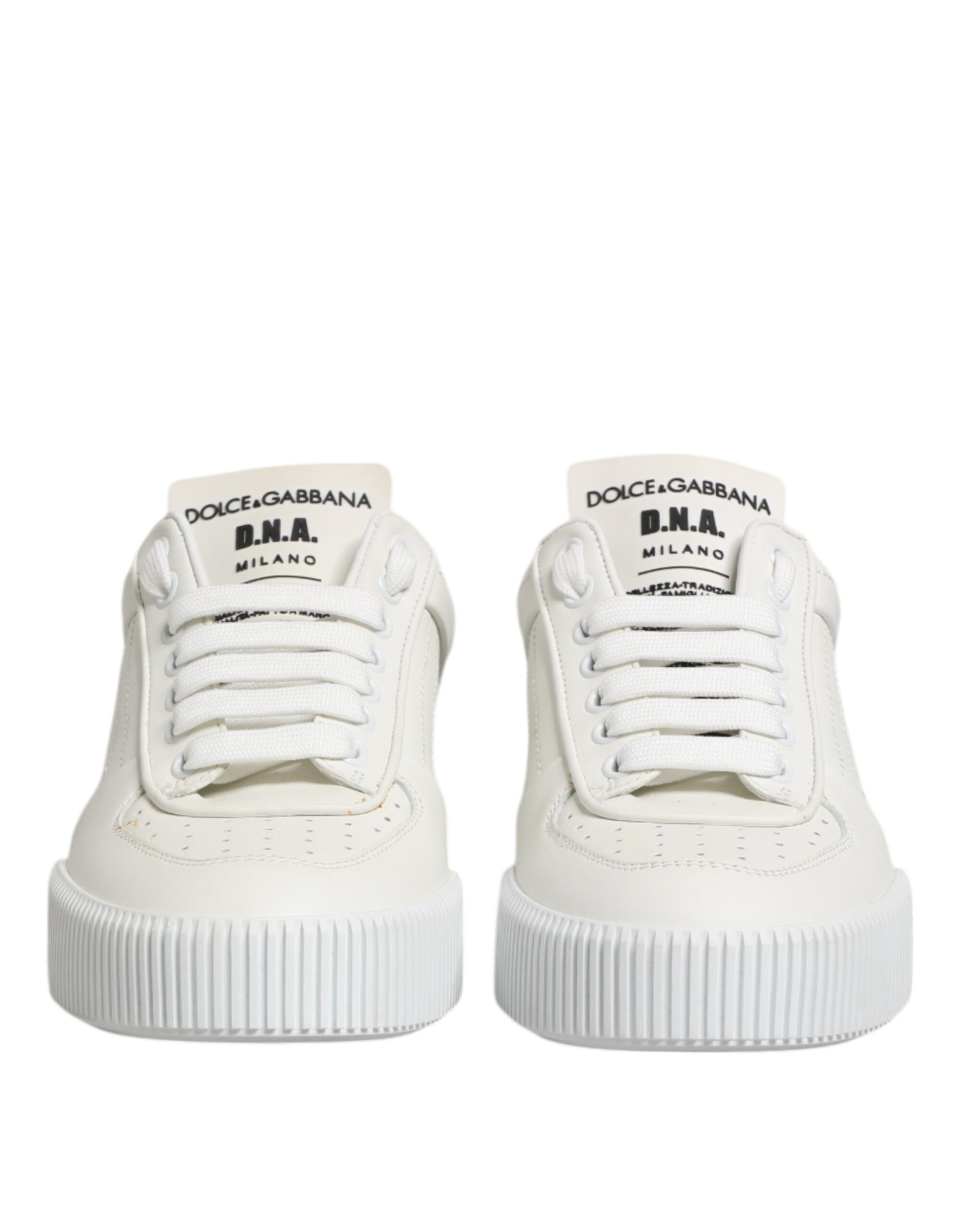 White Miami Leather Low Top Sneakers Shoes