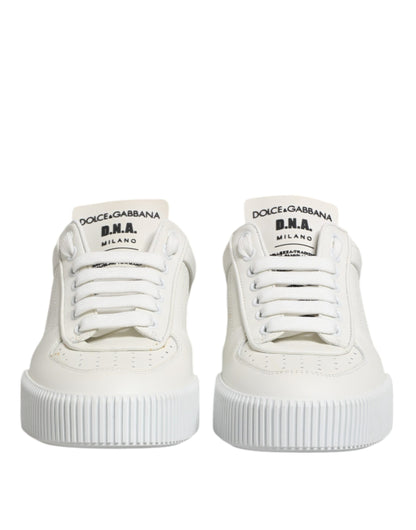 White Miami Leather Low Top Sneakers Shoes