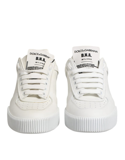 White Miami Leather Low Top Sneakers Shoes