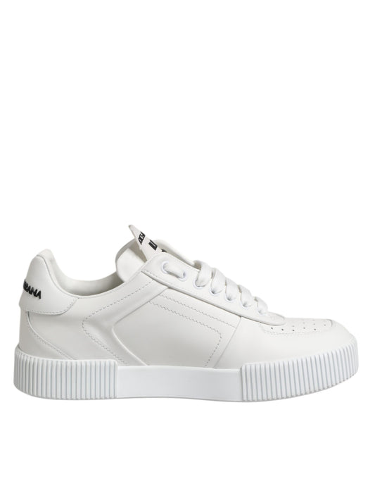 White Miami Leather Low Top Sneakers Shoes