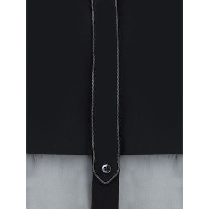 Black Cotton Pattern Shirt