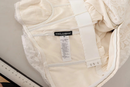 White Flower Lace Corsage Long Maxi Dress