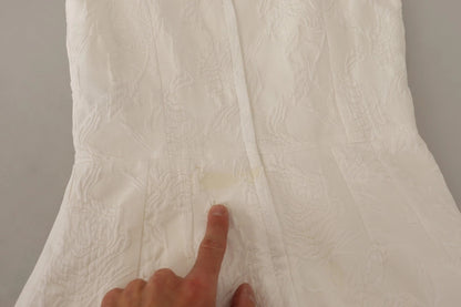 White Floral Sleeveless Sheath Mini Dress