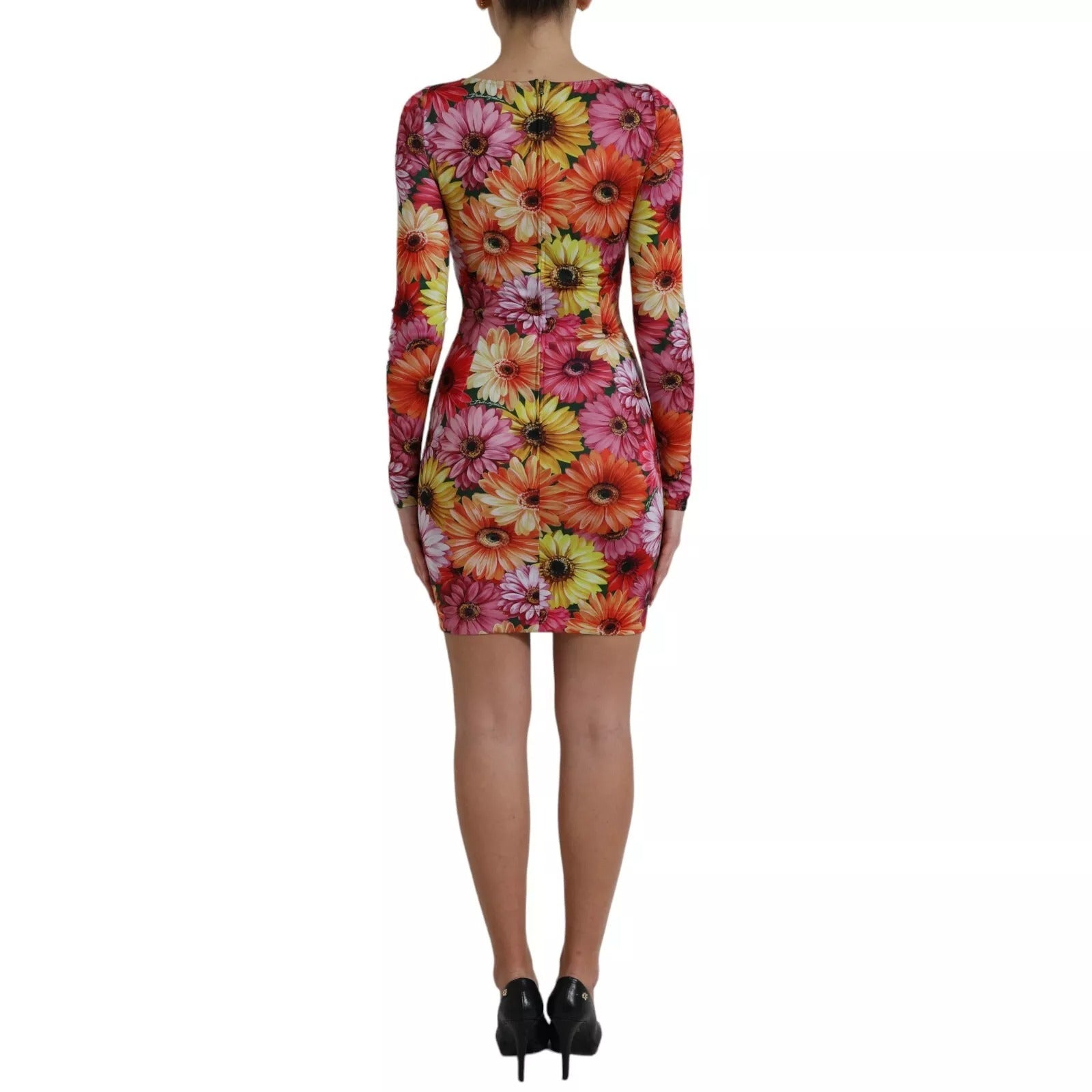 Multicolor Floral Print Sheath Mini Dress
