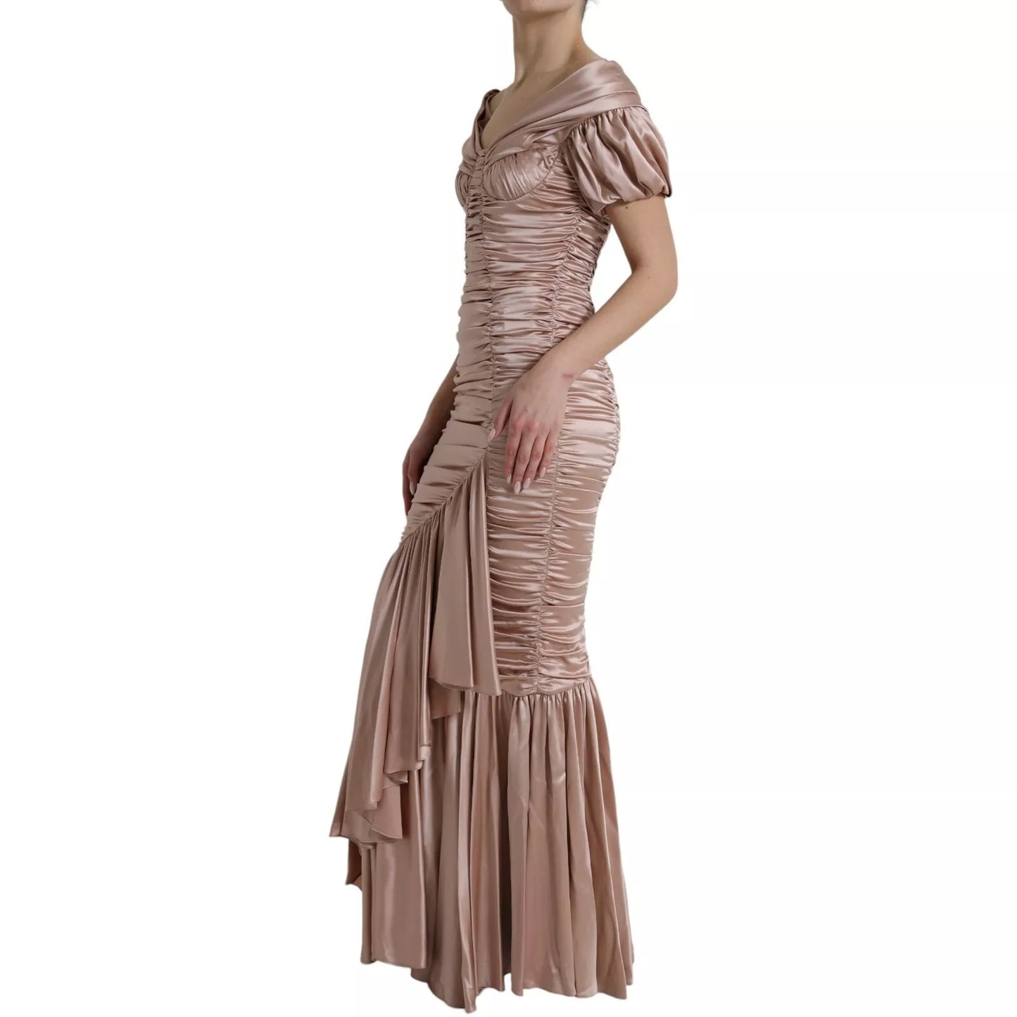 Pink Silk Stretch Sheath Mermaid Gown Dress