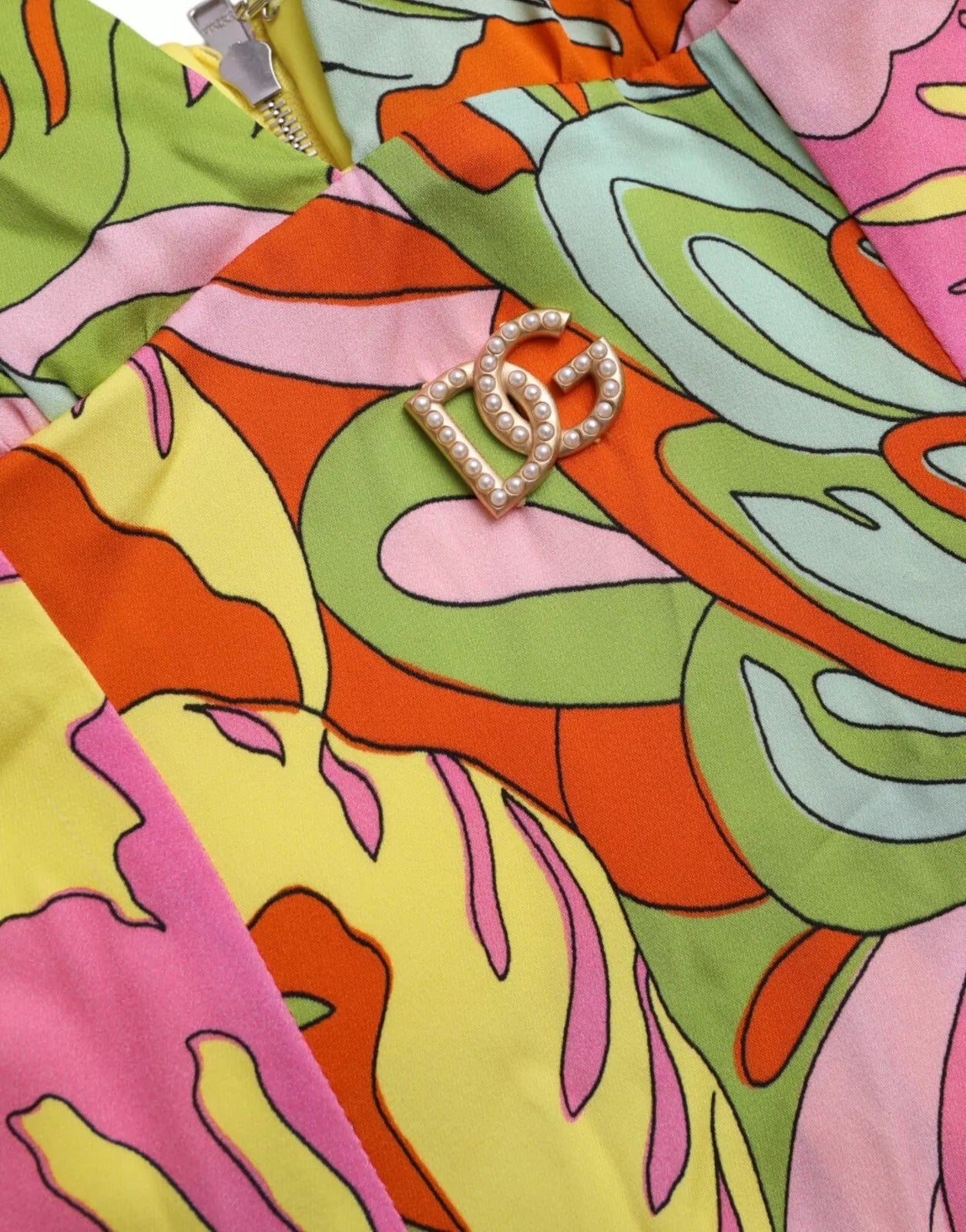 Multicolor Floral Silk Flared Mini Dress