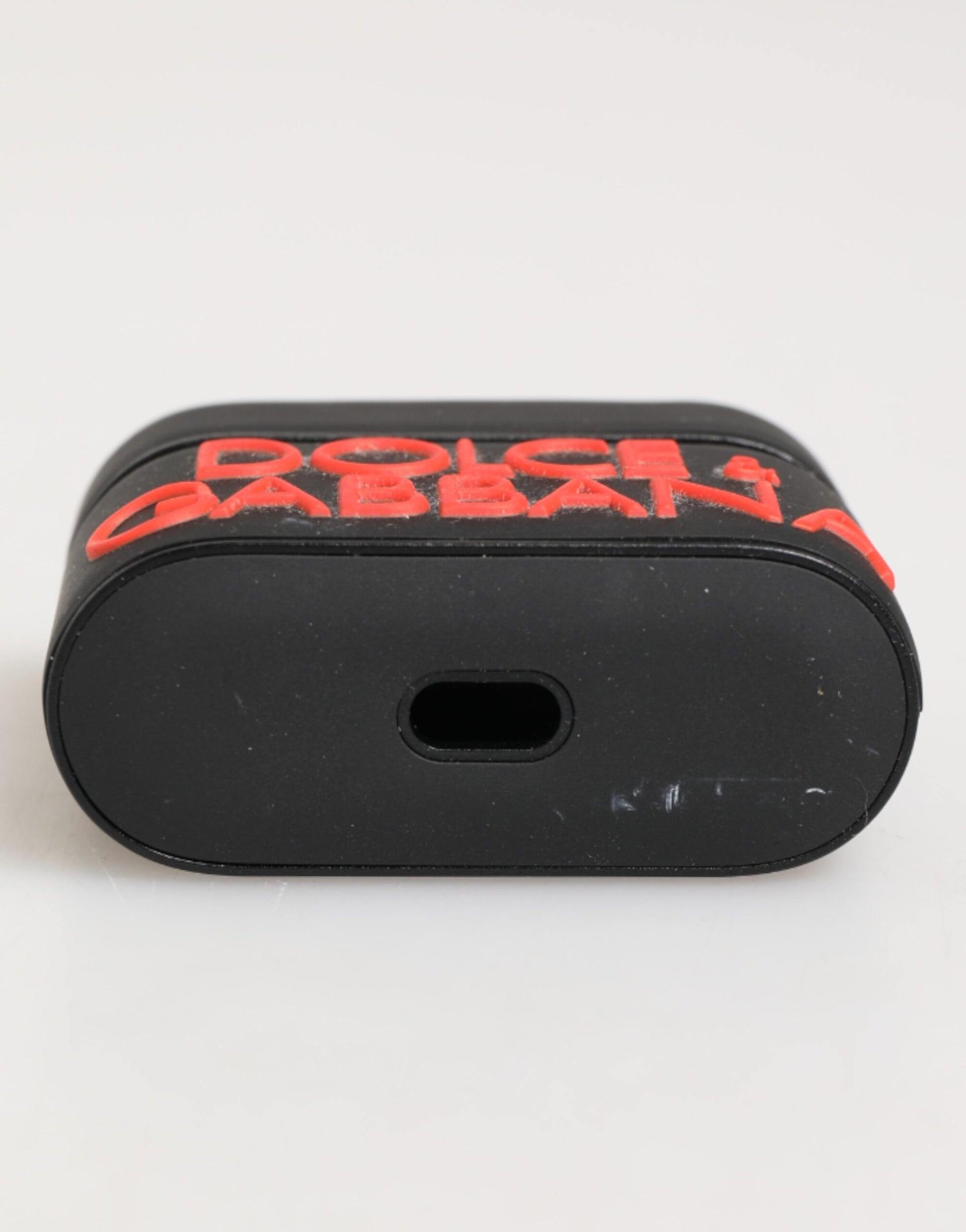 Black Orange Rubber Logo Embossed Accessory Airpods Case
