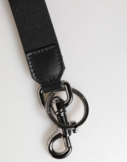 Black Red Logo Polyester Brass Holder Keychain Keyring