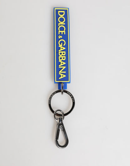 Blue Yellow DG Rubber Logo Silver Men's Holder Keyring