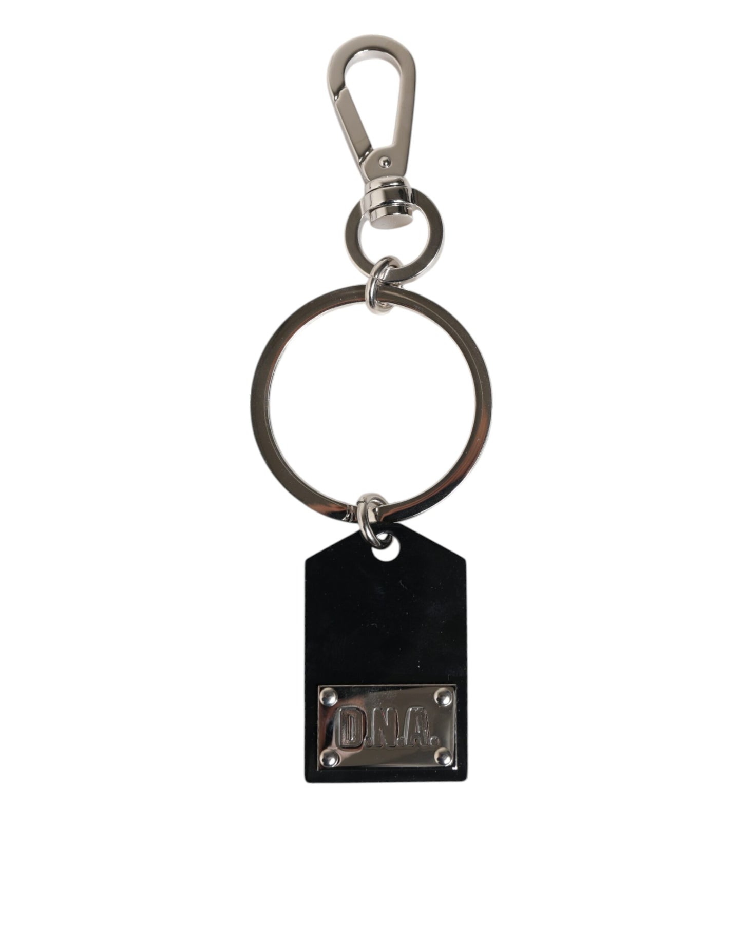 Black Sint Glass Plaque DG Logo Metal PlateKeychain Keyring