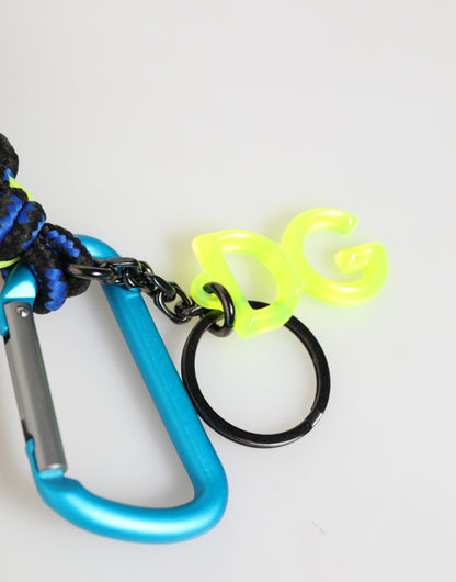 Multicolor Leather Tape String DG Logo Keychain Keyring