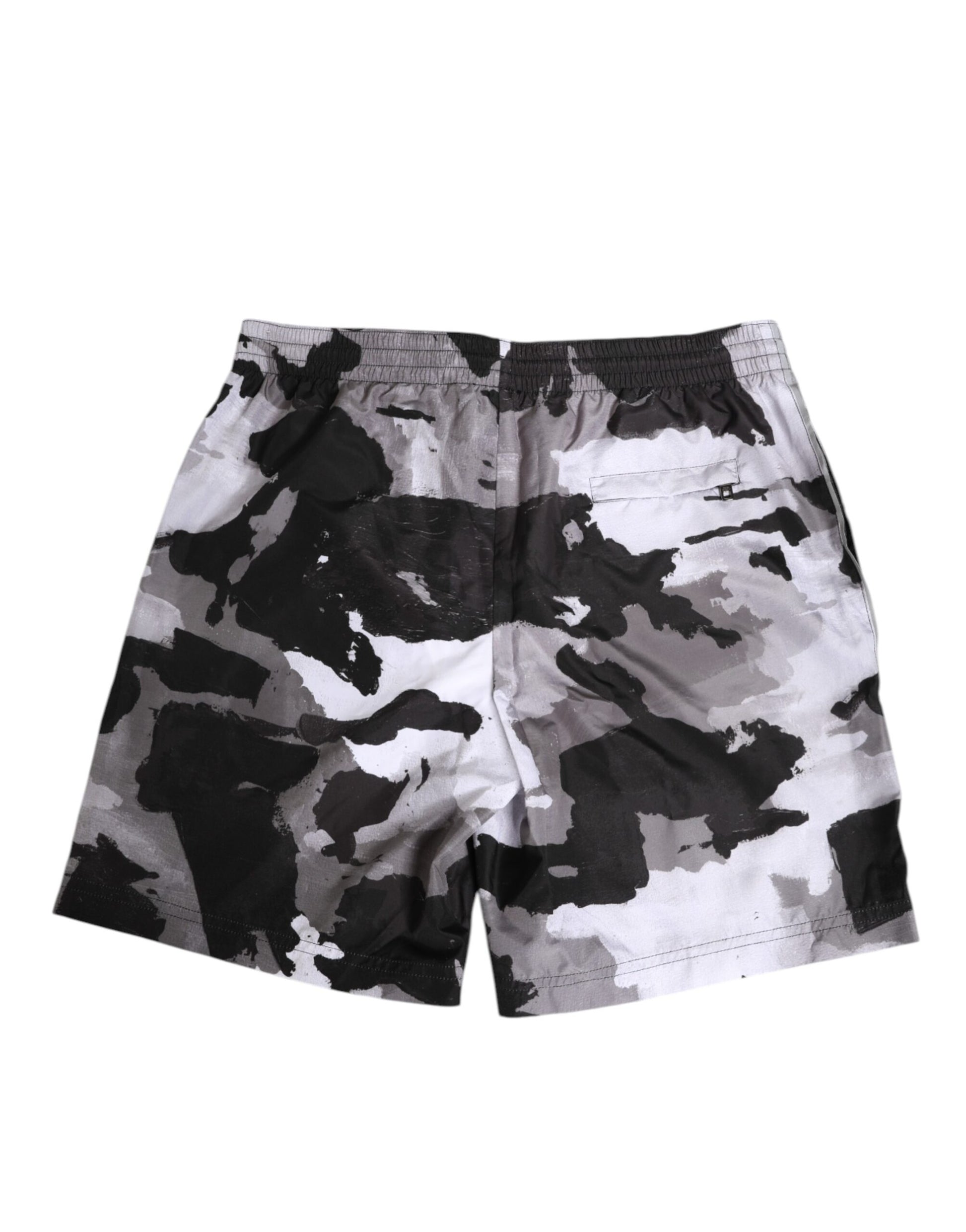 Black White Camouflage DG Logo Men Swimwear