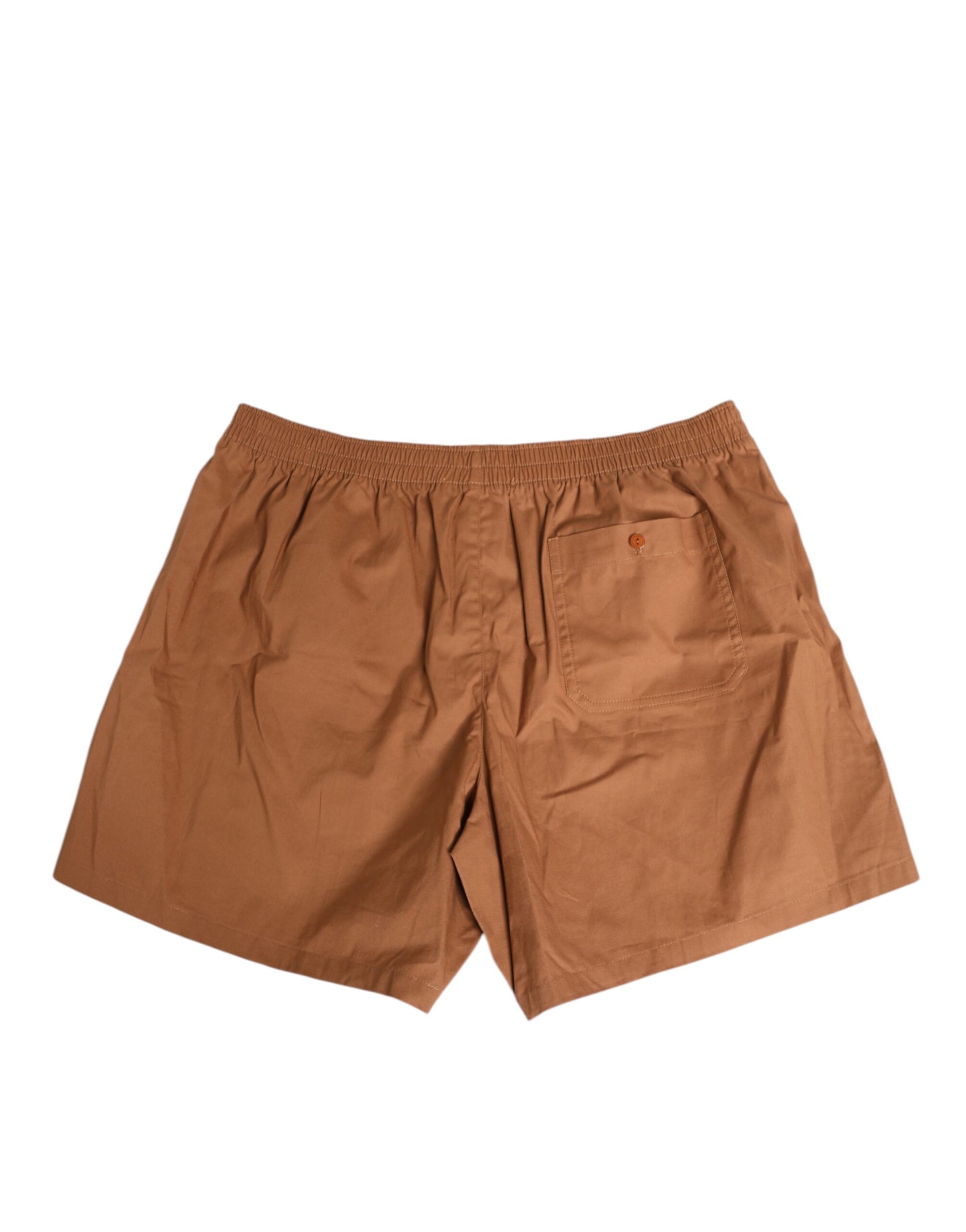 Brown Cotton Boxer Waistband Short Swimwear