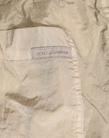 Beige Nylon Beachwear Men Boxer Short Swimwear